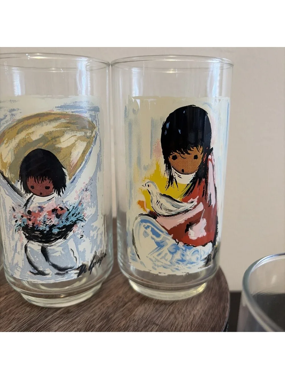 5 Ted DeGrazia Vtg Drinking Glasses Native American Indian Children